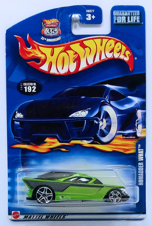 Hot Wheels 2002 - Collector # 192/240 - Nomadder What - Metallic Green - USA '35th Anniversary' Card