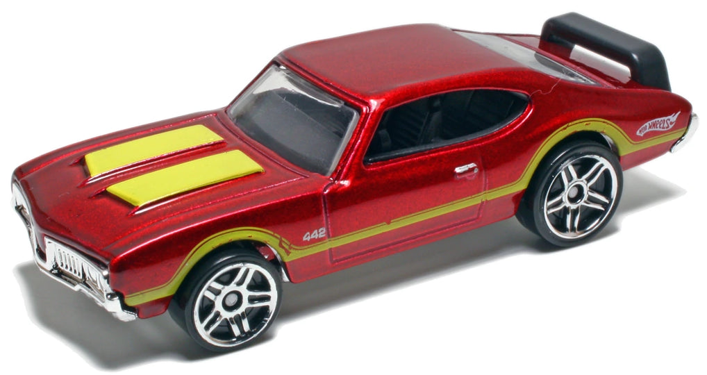 Hot Wheels 2010 - Collector # 168/240 - Hot Auction 10/10 - Olds 442 - Red Metalflake - PR5 Wheels - USA Card