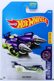 Hot Wheels 2017 - Collector # 293/365 - HW Glow Wheels 7/10 - Ollie Rocket - Metalflake Purple - USA Card