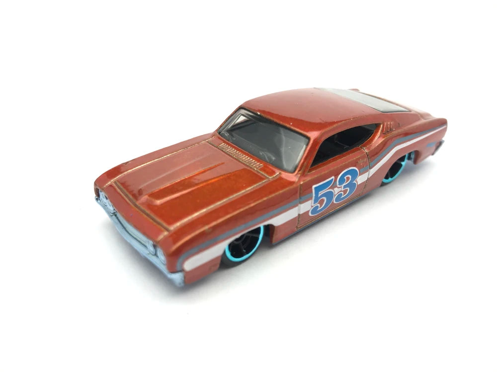 Hot Wheels 2021 - Theme / 53rd Anniversary / Wave 2 / Orange Blue Series # 2/6 - '69 Ford Torino Talladega - Orange Metallic - OH5SP Wheels - Orange Blister Card - Drug Stores Exclusive