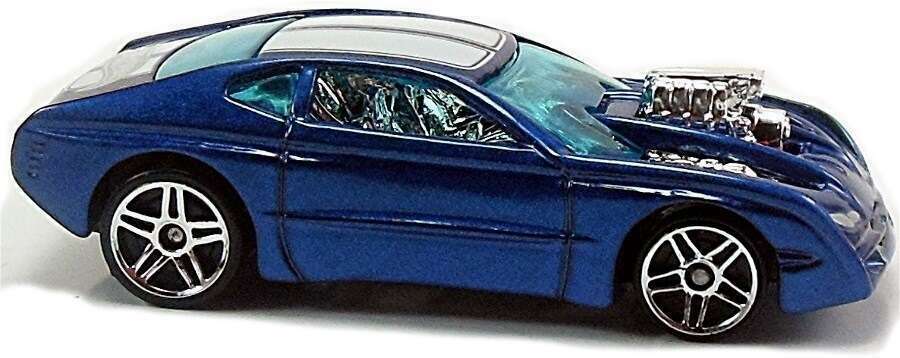 Hot Wheels 2002 - Collector # 016/240 - First Editions 4/42 - Overbored 454 - Blue Metalflake / White Racing Stripes - PR5 Wheels - USA Card