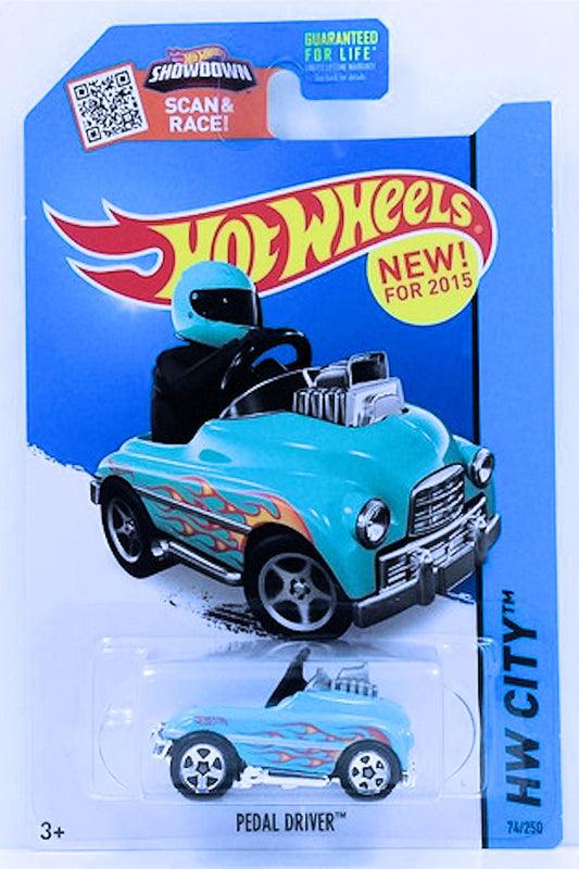 Hot Wheels 2015 - Collector # 074/250 - HW City / Surf Patrol / New Models - Pedal Driver - Aqua - USA 'Showdown' Card