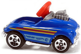 Hot Wheels 2017 - Collector # ---/365 - HW Ride-Ons 5/5 - Treasure Hunts - Pedal Driver - Blue / Circle Flame Logo on lower sides - USA Card