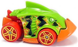 Hot Wheels 2018 - Collector # 114/365 - Street Beasts 7/10 - Piranha Terror - Lime Green Body / Orange Base - USA 50th Card