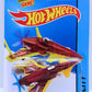 Hot Wheels 2014 - Collector # 004/250 - HW City / HW City Works / Treasure Hunt - Poison Arrow - Transparent Red Body & Yellow Bottom / T-Hunts 0n Wings - USA Card
