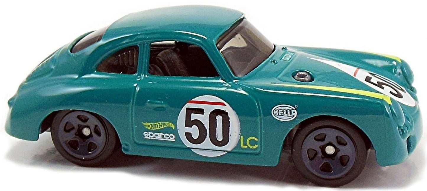 Hot Wheels 2017 - Collector # 325/365 - Nightburnerz 5/10 - Porsche 356A Outlaw - Teal / #50 - USA Card
