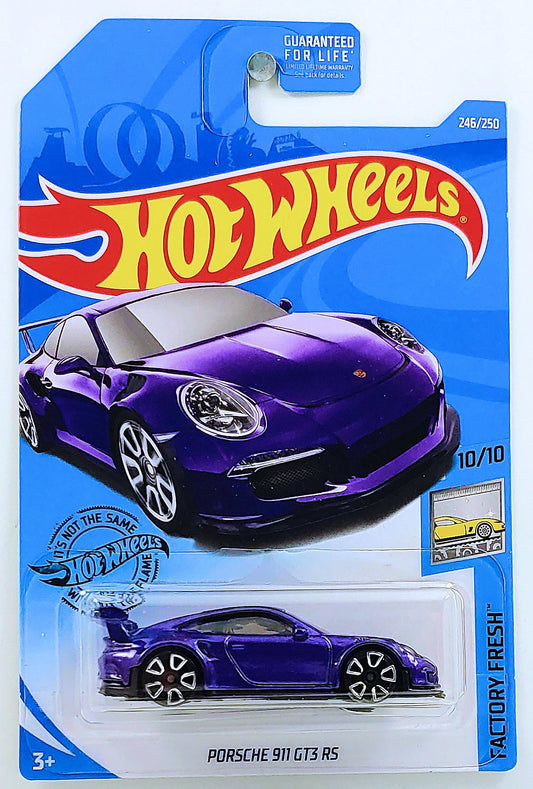 Hot Wheels 2019 - Collector # 246/250 - Factory Fresh 10/10 - Porsche 911 GT3 RS - Purple - USA