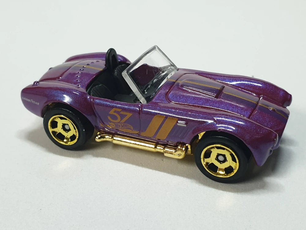 Hot Wheels 2025 - Theme / Mix 2 / Purple & Gold / 57th Anniversary 4/6 - Shelby Cobra 427 S/C - Pearl Purple & Gold Chrome - Drug & Discount Stores Exclusive
