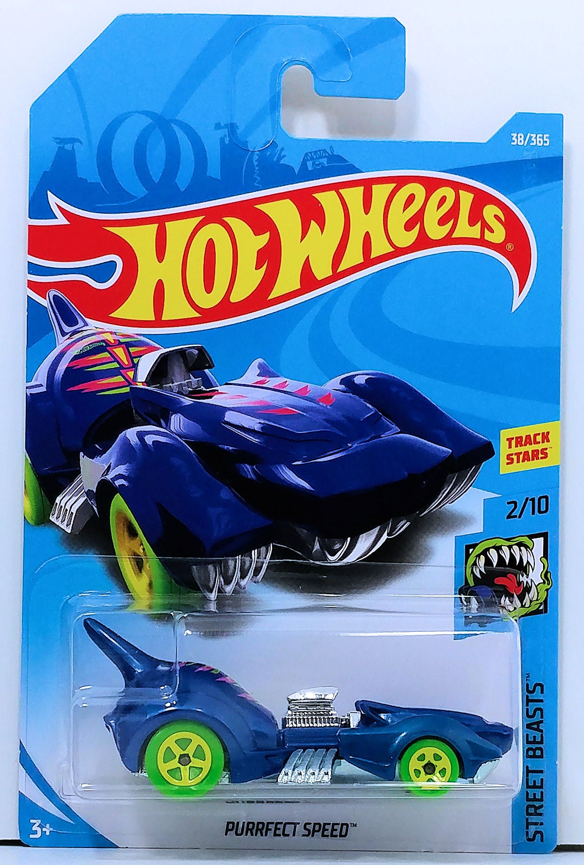 Hot Wheels 2018 - Collector # 038/365 - Street Beasts 2/10 - Purrfect Speed - Blue - International Card