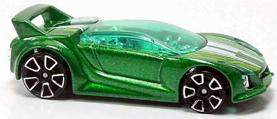 Hot Wheels 2014 - Collector # 032/250 - HW City / Speed Team - Quick N' Sik - Green  Metalflake - Trap 5 Wheels - USA Card