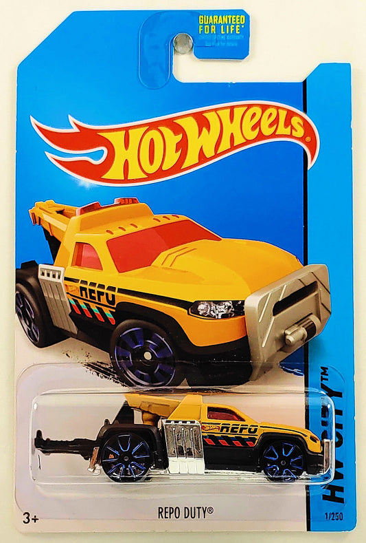 Hot Wheels 2014 - Collector # 001/250 - HW City / HW City Works - REPO Duty - Yellow - USA Card
