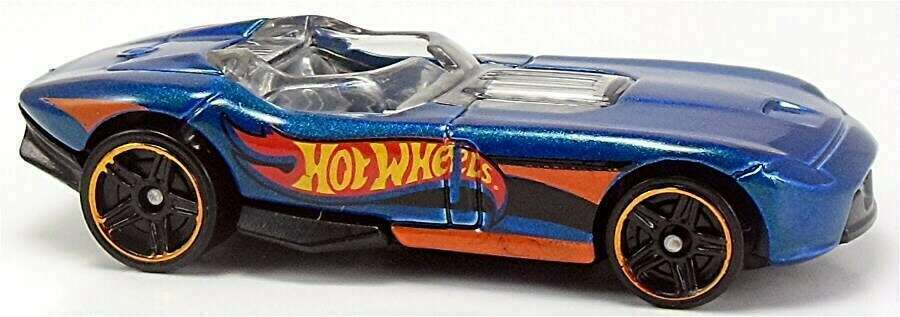 Hot Wheels 2015 - Collector # 129/250 - HW Race / HW Race Team - RRRoadster - Blue  Metalflake - USA 'Showdown' Card