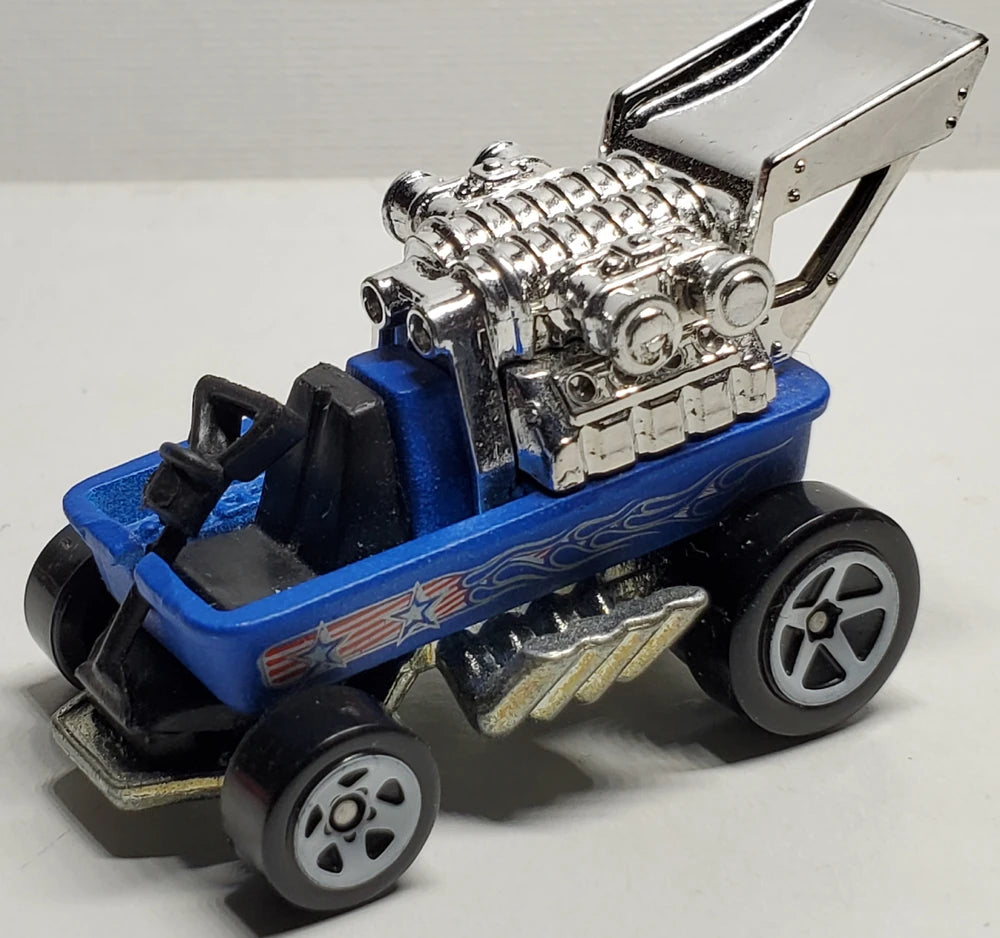 Hot Wheels 2008 - Theme / Fourth of July - Draggin' Wagon - Blue - White 5 Spokes - Kroger Exclusive