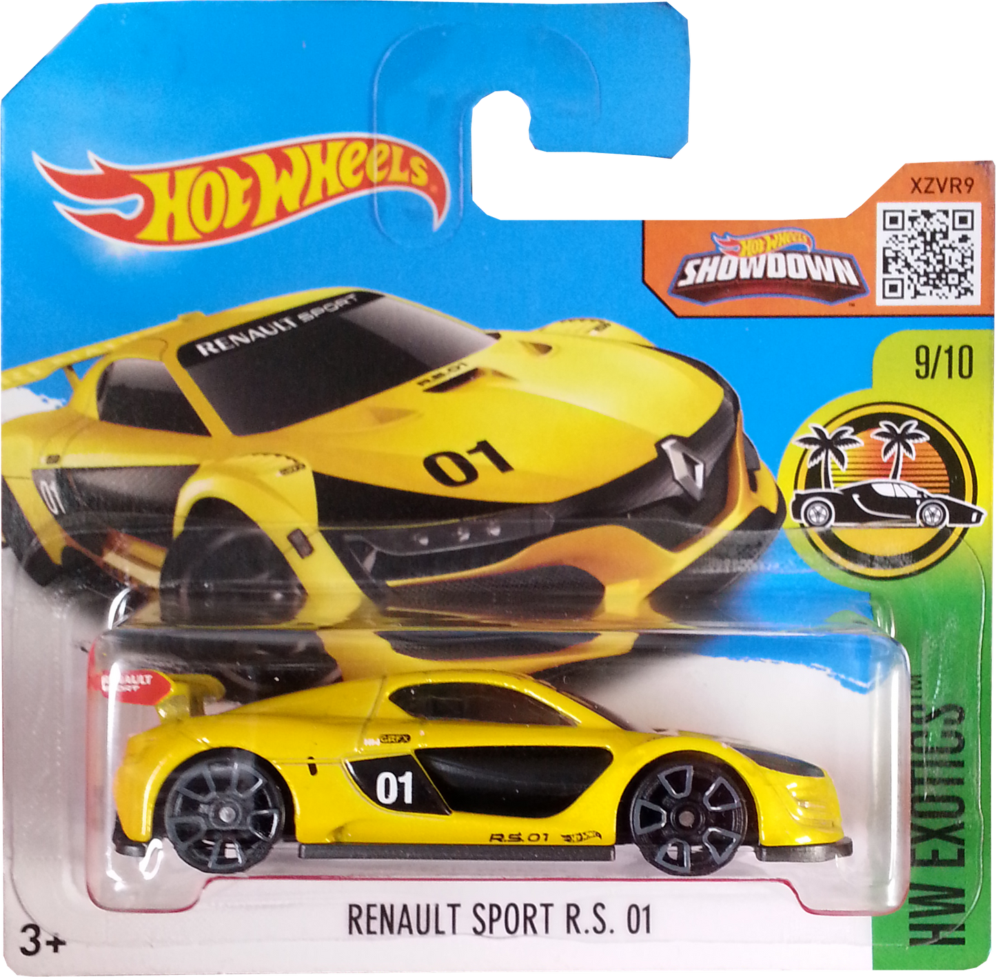 Hot Wheels 2016 - Collector # 079/250 - HW Exotics 9/10 - New Models - Renault Sport R.S. 01 - Yellow Body / Black Base - International ‘Showdown’ Short Card
