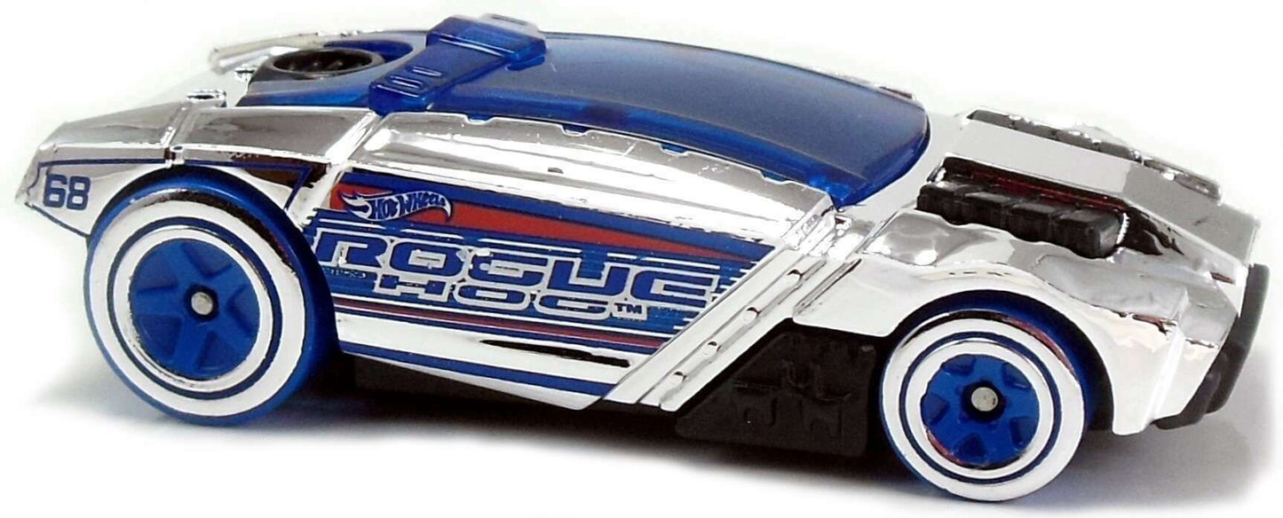 Hot Wheels 2017 - Collector # 204/365 - Super Chromes 10/10 - Rogue Hog - Chrome Body / Blue Windows - USA Card