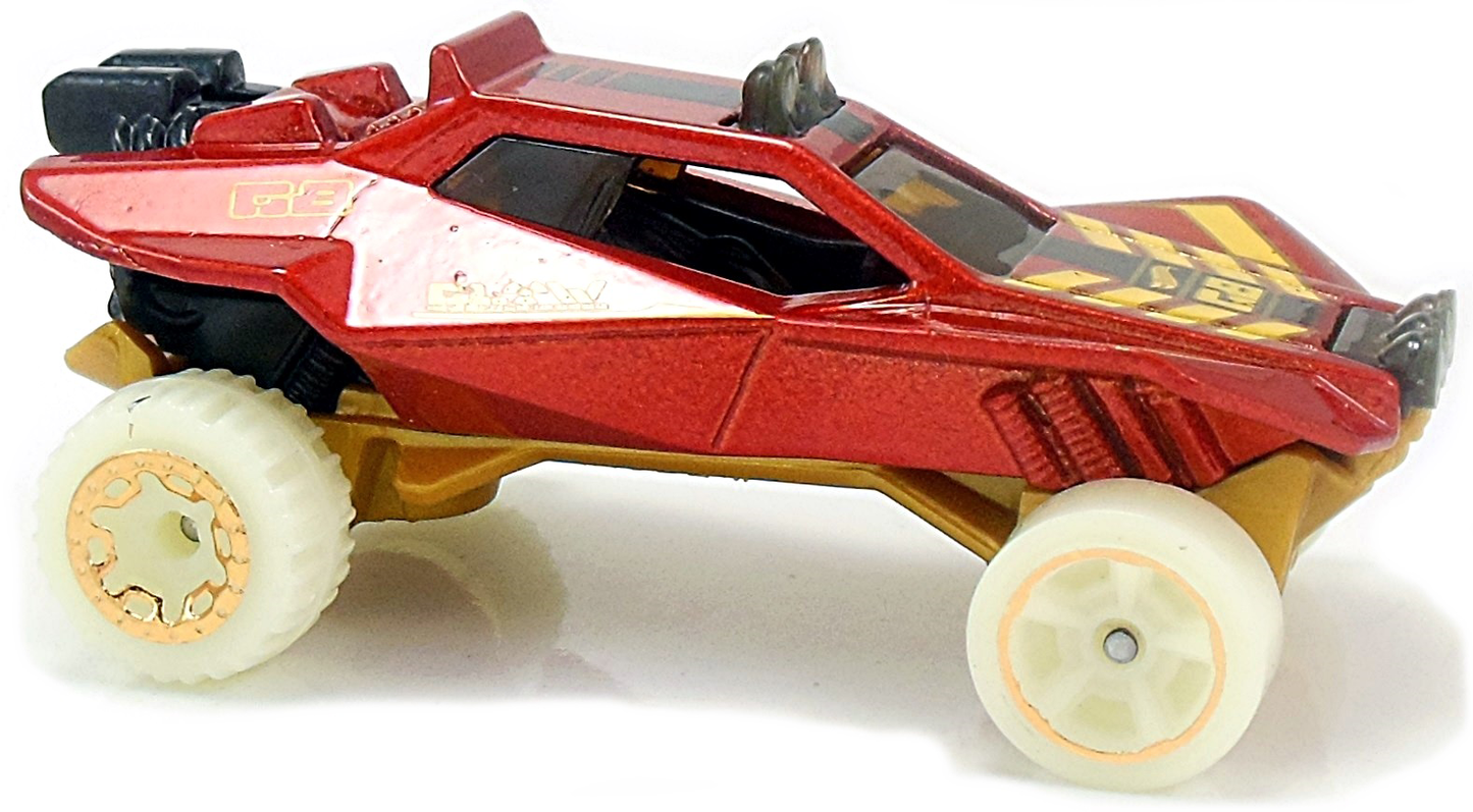 Hot Wheels 2018 - Collector # 182/365 - HW Glow Wheels 8/10 - New Models - Sandivore - Metalflake Red - USA 50th Card