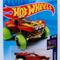 Hot Wheels 2018 - Collector # 182/365 - HW Glow Wheels 8/10 - New Models - Sandivore - Metalflake Red - International Card