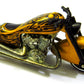 Hot Wheels 2002 - Collector # 197/240 - Scorchin' Scooter (Motorcycle) - Gold Metalflake / Black Tribal Flames - USA Race & Win Card