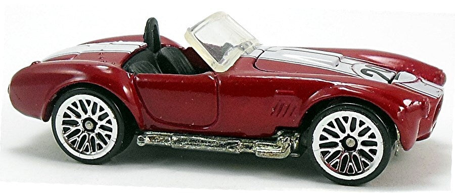 Hot Wheels 2005 - Collector # 160/183 - Shelby Cobra 427 S/C - Red / White Racing Stripes / #29 - Lace Wheels - Opening Hood - Metal/Metal - USA '06 Card