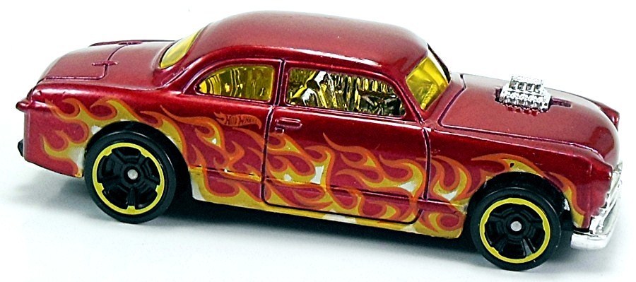 Hot Wheels 2013 - Collector # 188/250 - HW Showroom / American Turbo - Shoe Box - Red with Flames - USA Card with Factory Set Sticker