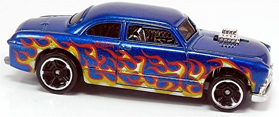 Hot Wheels 2013 - Collector # 188/250 - HW Showroom / American Turbo - Shoe Box - Blue with Flames - USA Card