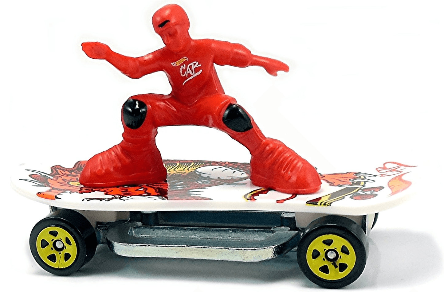Hot Wheels 2017 - Collector # 239/365 - HW Daredevils 4/10 - Skate Brigade - White Board / Red Figure - USA 'Steve Caballero' Card