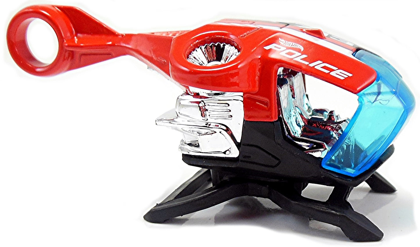 Hot Wheels 2017 / Collector # 353/365 - HW City Works 2/10 - New Models - Sky Fi (Helicopter) - Red / Police - USA Card