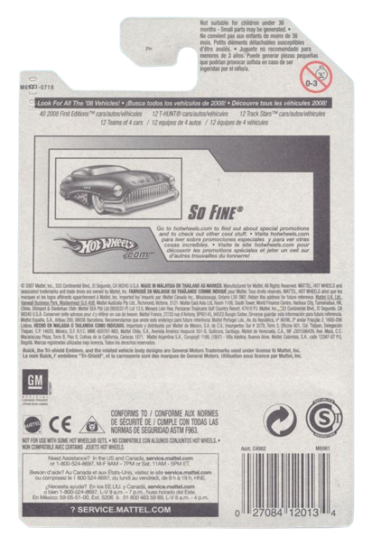 Hot Wheels 2008 - Collector # 079/172 - Hot Wheels Stars - So Fine - Purple - International 40th Card