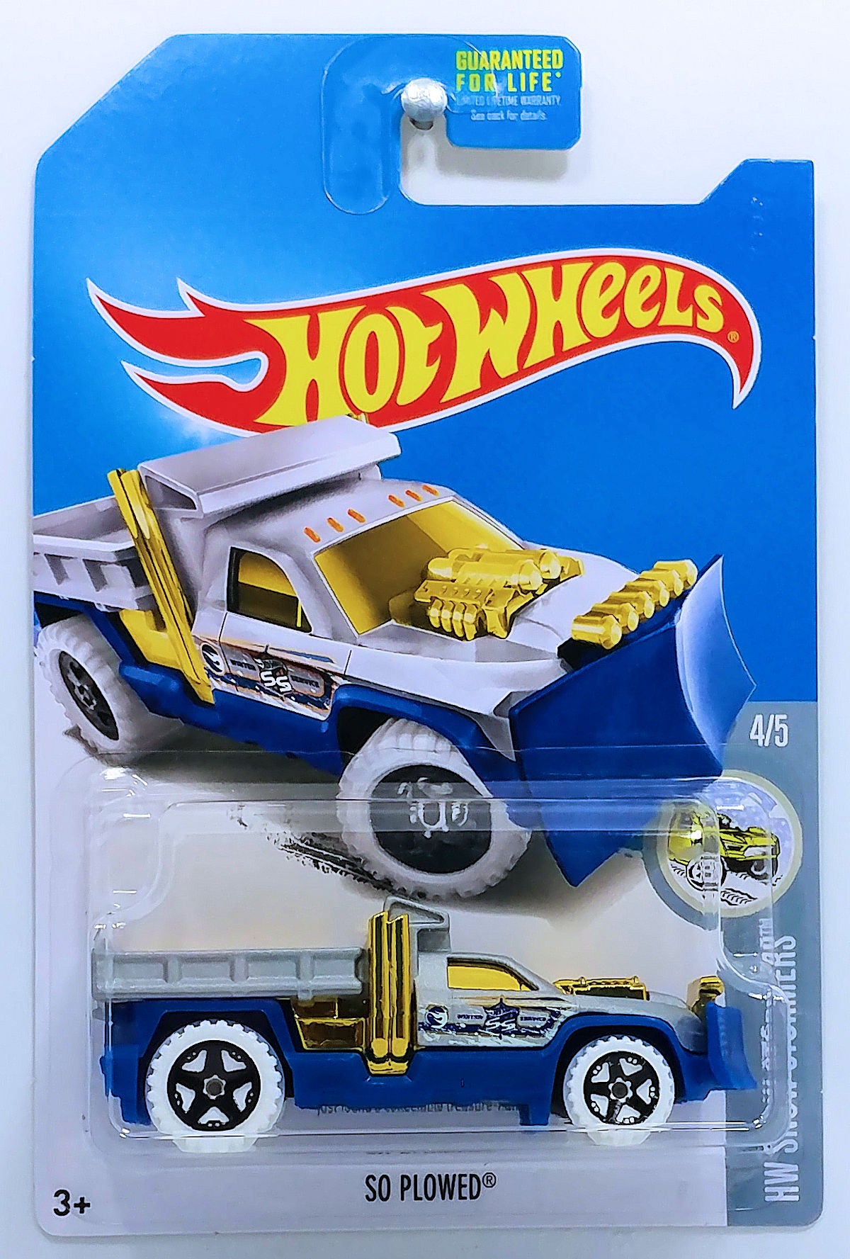 Hot Wheels 2017 - Collector # ---/365 - HW Snow Stromers 4/5 - Treasure Hunts - So Plowed - Satin Gray & Blue / Circle Flame Logo on Cab - USA Card