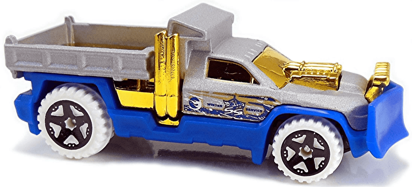 Hot Wheels 2017 - Collector # ---/365 - HW Snow Stromers 4/5 - Treasure Hunts - So Plowed - Satin Gray & Blue / Circle Flame Logo on Cab - USA Card