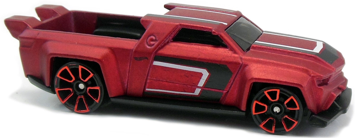 Hot Wheels 2017 - Collector # 292/365 - HW Digital Circuit 2/5 - New Models - Solid Muscle (Pickup Truck) - Satin Red Metalflake - USA Card