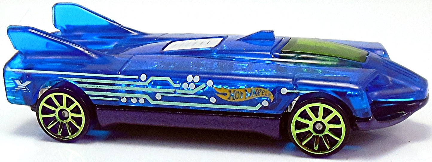 Hot Wheels 2016 - Collector # 014/250 - X-Raycers 4/10 - Speed Slayer - Transparent Blue / Circut Graphics - USA 'Showdown' Card