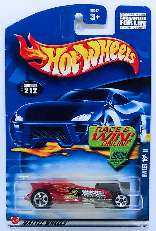 Hot Wheels 2002 - Collector # 212/240 - Sweet 16 II - Red - USA 'Race & Win' Card