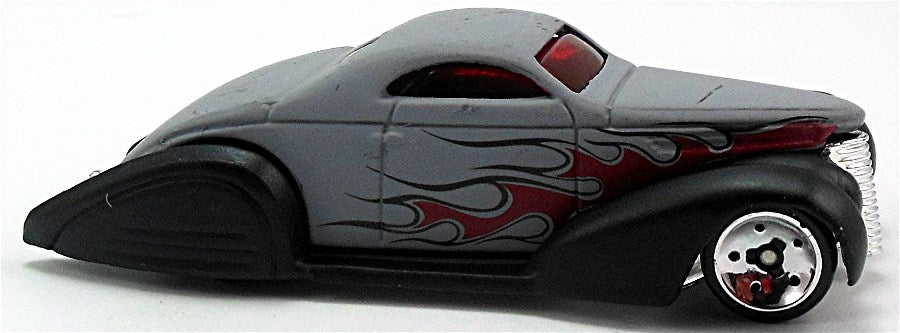 Hot Wheels 2008 - Collector # 051/196 - All Star - Swoop Coupe - Gray Body with Flames / Black Fenders - USA Card