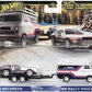 Hot Wheels 2025 - Premium / Car Culture / Team Transport # 78 - DMC Delorean & HW Rally Hauler - White / Red, Blue & Black Stripe / #88 - Metal/Metal & Real Riders - Large Blister Card
