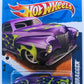 Hot Wheels 2011 - Collector # 098/244 - Heat Fleet 8/10 - Tail Dragger - Purple / Green Flames - Lace Wire Wheels - USA Card