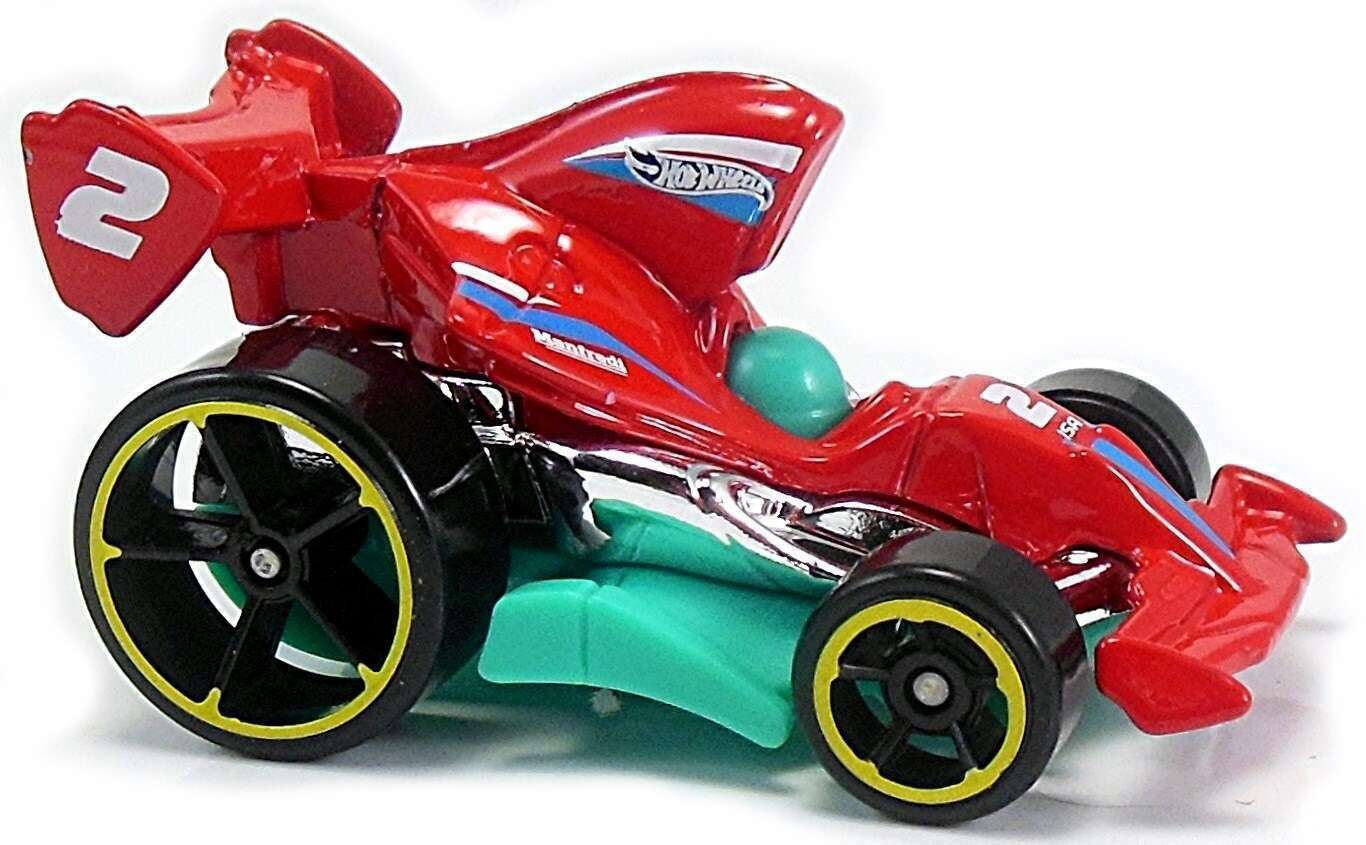 Hot Wheels 2017 - Collector # 125/365 - Tooned 9/10 - Tarmac Attack - Red Body / Aqua Base - USA Card