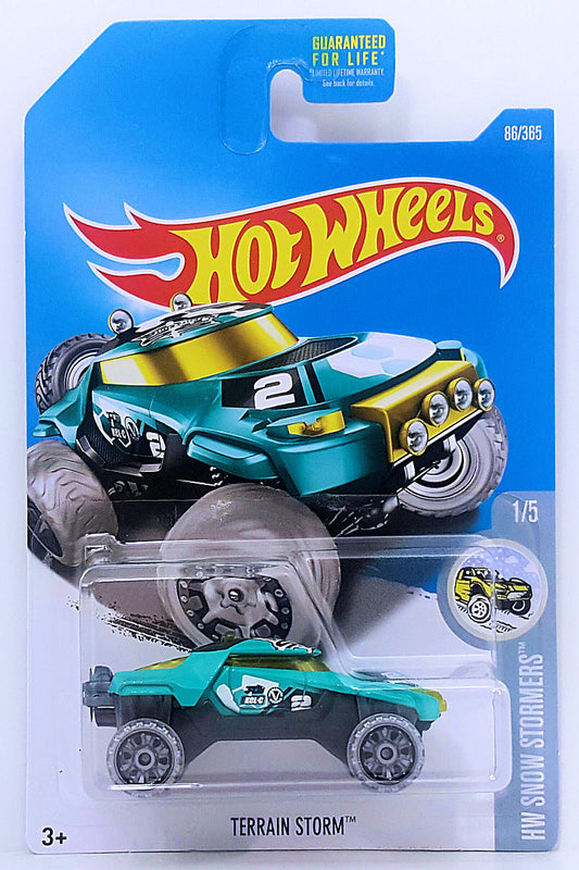 Hot Wheels 2017 - Collector # 086/365 - HW Snow Stormers 1/5 - Terrain Storm - Teal Blue - OR6SP Wheels - USA Card