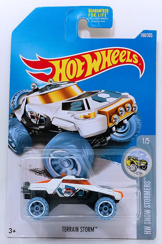 Hot Wheels 2017 - Collector # 188/365 - HW Snow Stormers 1/5 - Terrain Storm - White - OR6SP Wheels - USA Card