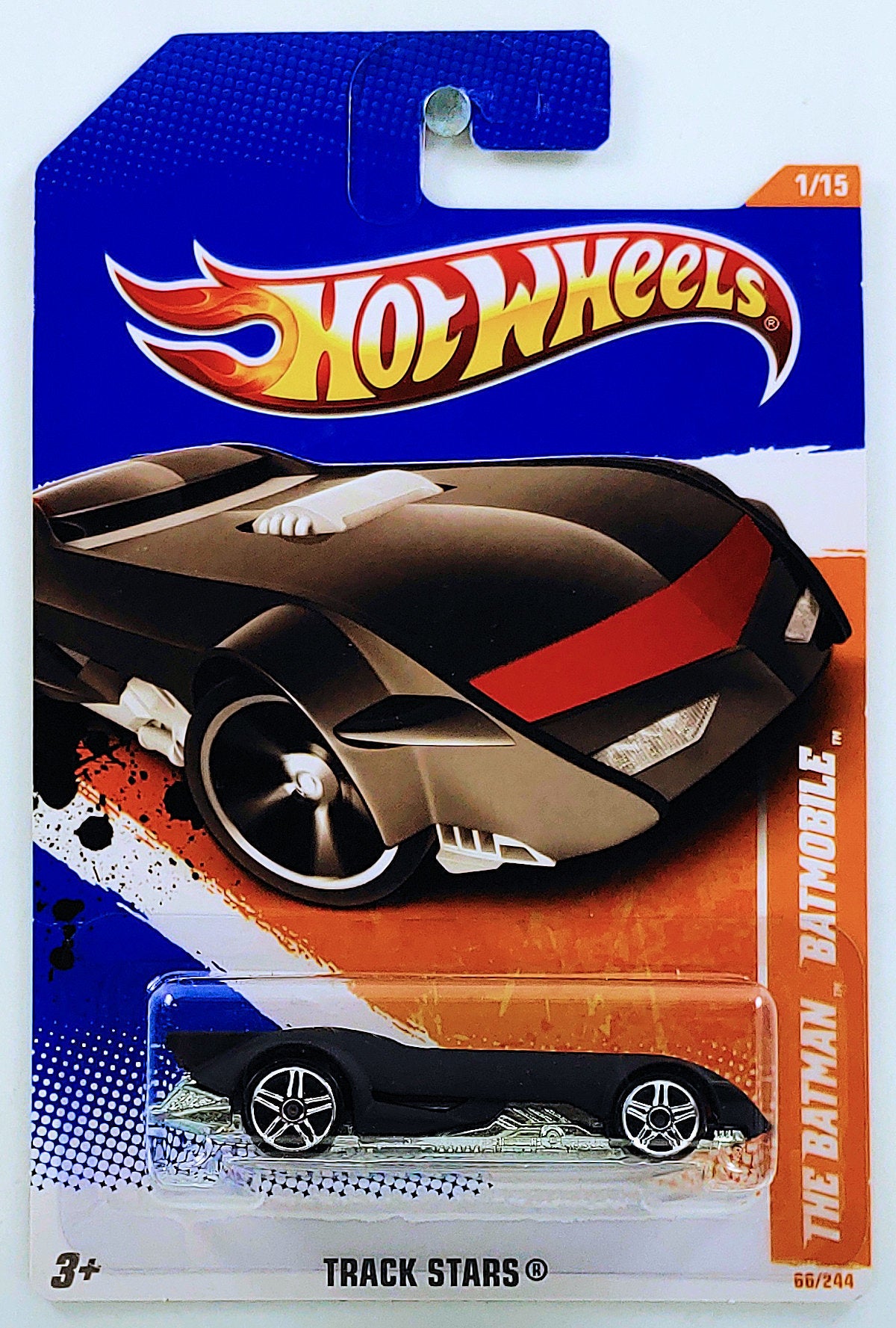 Hot Wheels 2011 - Collector # 066/244 - Track Stars 1/15 - The Batman Batmobile - Matte Black - USA Card
