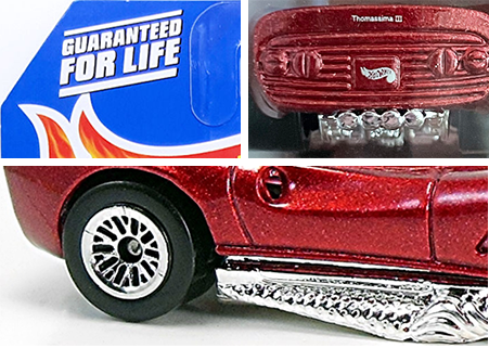 Hot Wheels 2000 - Collector # 070/250 - First Editions 10/36 - Thomassima 3 - Metallic Red with Rear Tampos - LW Wheels - USA 'Angled' Card
