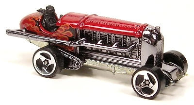 Hot Wheels 2006 - Collector # 162/223 - Torpedo Jones - Dark Red / Black & Silver Flames - 3 Spokes - International Long Card with FTE Logo