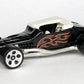 Hot Wheels 2008 - Collector # 067/196 - All Stars 27/36 - Track T - Black with Flames - 5 Dot Wheels - USA Card