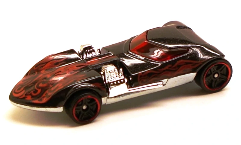 Hot Wheels 2010 - Collector # 212/240 - Race World / Volcano 4/4 - Twin Mill - Black / Flames - PR5 Wheels - USA Card