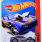 Hot Wheels 2014 - Collector # 148/250 - HW Race / HW Race Team / Treasure Hunts - Twin Induction - Blue / Racing Graphics - USA Card