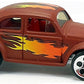 Hot Wheels 2001 - Collector # 175/240 - VW BUG (Volkswagen Beetle) - Flat Brown - 5 Hole (5DOT) Wheels - USA Card