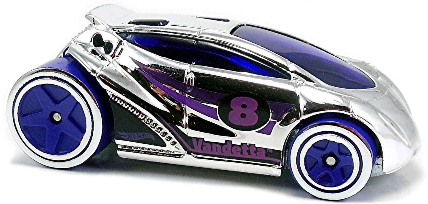 Hot Wheels 2017 - Collector # 298/365 - Super Chromes 7/10 - Vandetta - Chrome Body / Purple Windows - USA Card