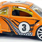 Hot Wheels 2008 - Collector # 130/172 - Volkswagen 2/4 - Volkswagen New Beetle Cup - Orange / # 3 - White 10 Spokes - International 40th Card