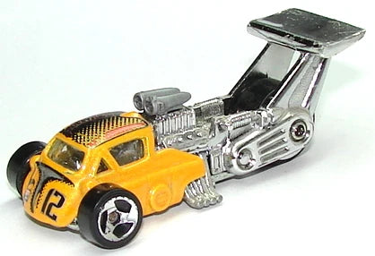 Hot Wheels 2002 - Collector # 145/240 - Whatta Drag - Yellow - 3 Spoke - USA 'Race & Win' Card