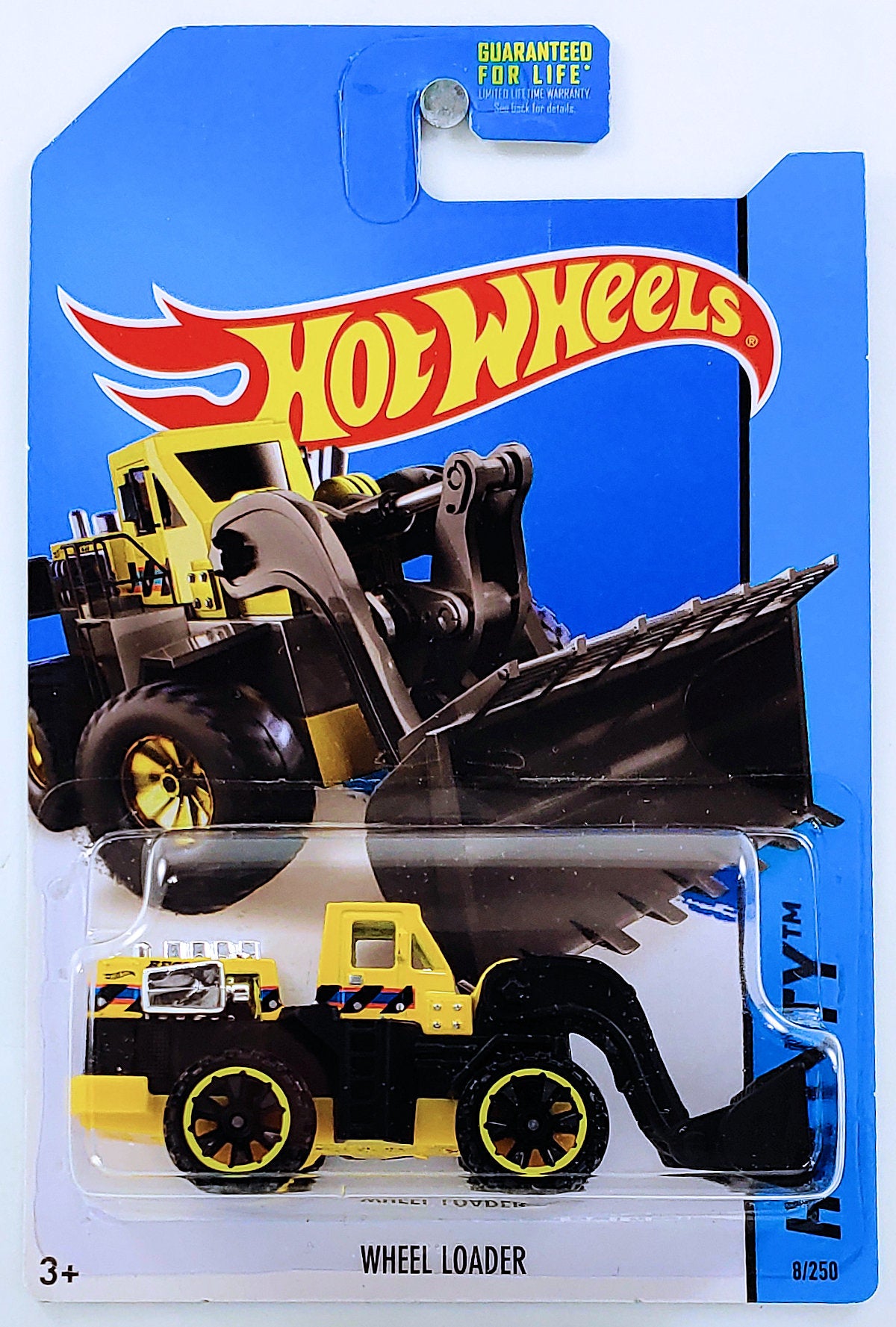 Hot Wheels 2014 - Collector # 008/250 - HW City / HW City Works - Wheel Loader - Yellow / Black Scoop / Chrome Engine - OR6SP Wheels - USA Card